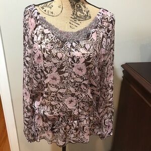👚INC Sheer Decorative Blouse